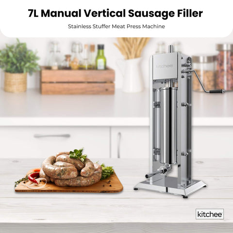 7L Manual Vertical Sausage Filler - Stainless Stuffer Meat Press Machine - SuperSaverAU - view 2