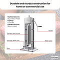 7L Manual Vertical Sausage Filler - Stainless Stuffer Meat Press Machine - SuperSaverAU - view 6
