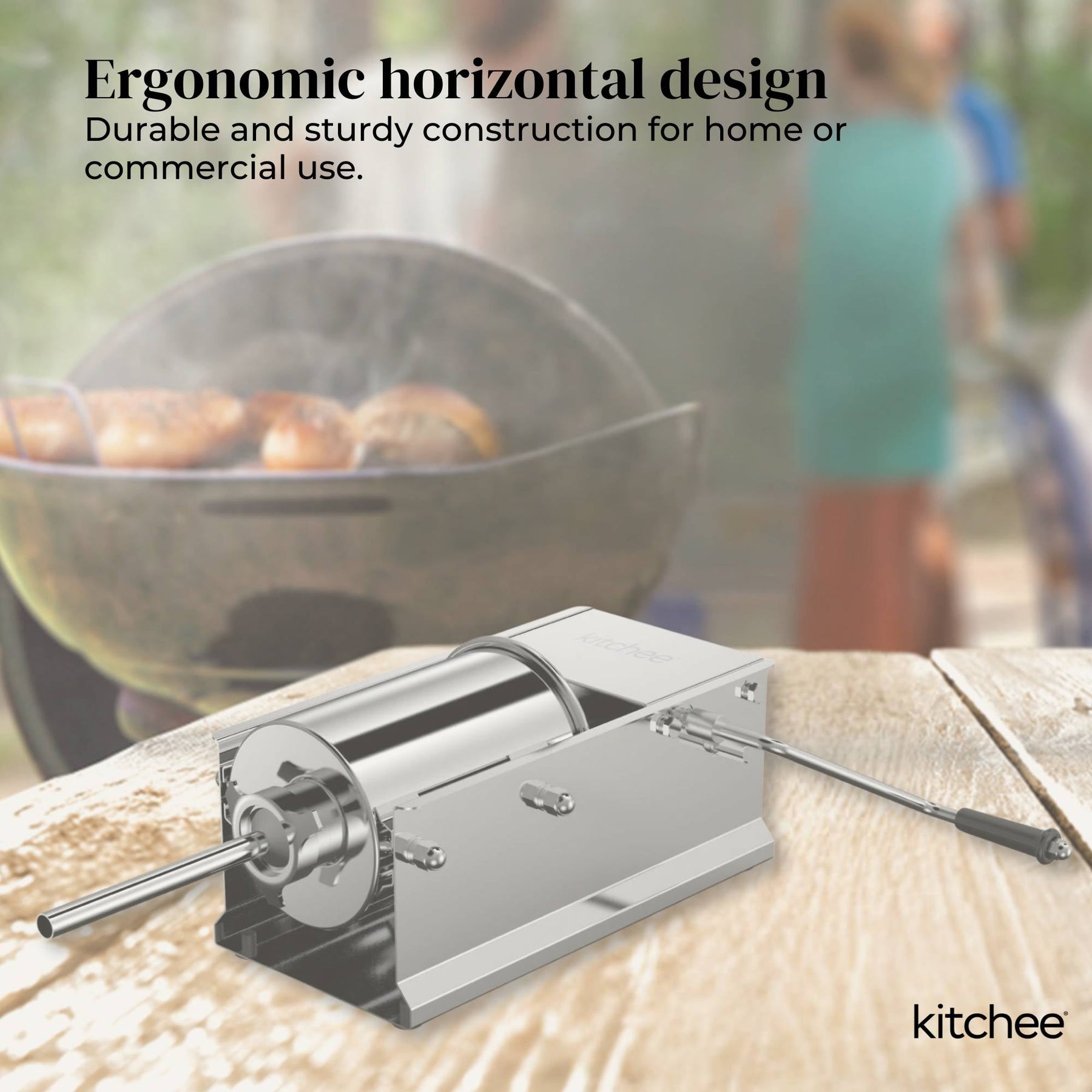 7L Manual Horizontal Sausage Filler - Stainless Stuffer Meat Press Machine - SuperSaverAU - view 2