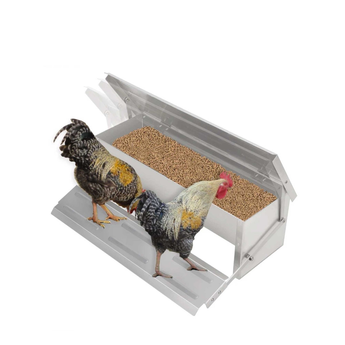 11L Automatic Aluminium Chicken Feeder - Self Feeding, Rust-Proof, Waterproof