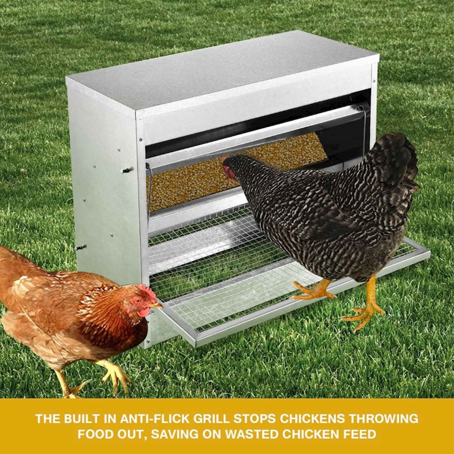 Premium Galvanised Steel Automatic Chicken Feeder Treadle - 10kg