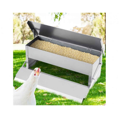 Galvanised Steel 6.5L Automatic Chicken Feeder Treadle for Poultry
