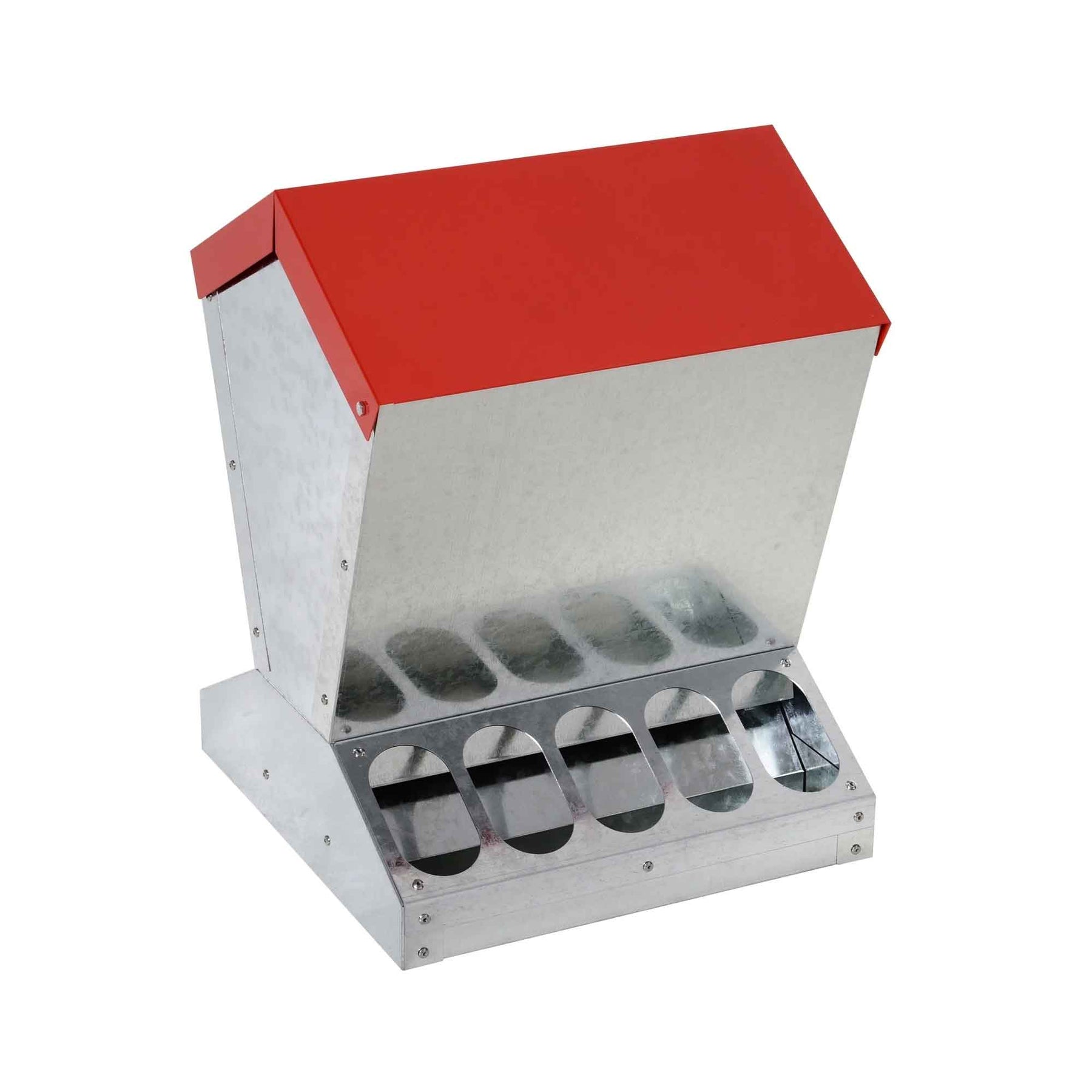 Galvanised Steel 10kg Automatic Chicken Feeder Trough - Rust-proof, Self Feed - SuperSaverAU - view 1