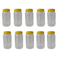 Clear Round Plastic Food Grade Jars 1000g with Yellow Tamper Evident Lids - 10 Pack - SuperSaverAU - view 1