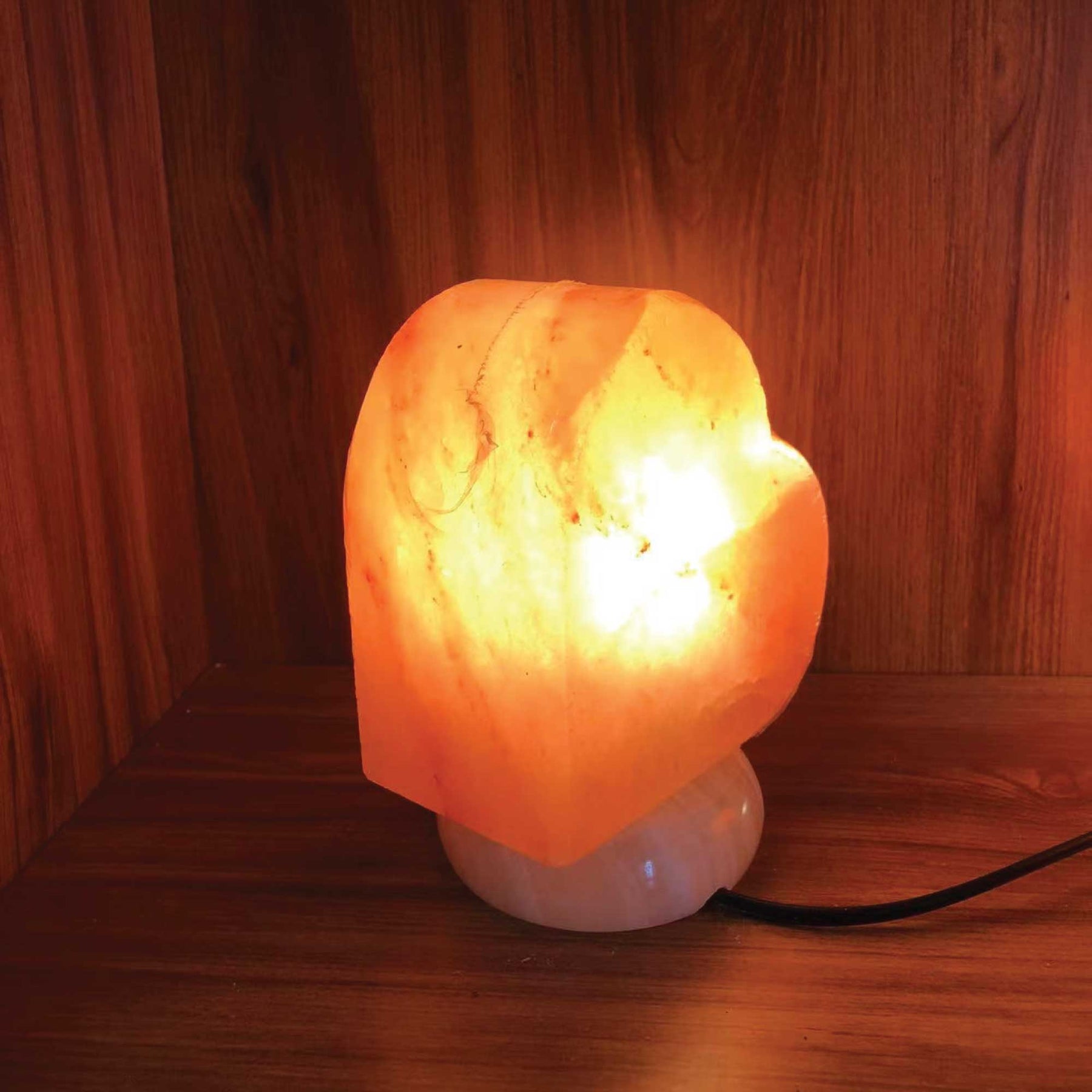 Premium Heart Himalayan Pink Salt Lamp with 12V Bulb - 3-3.5kg