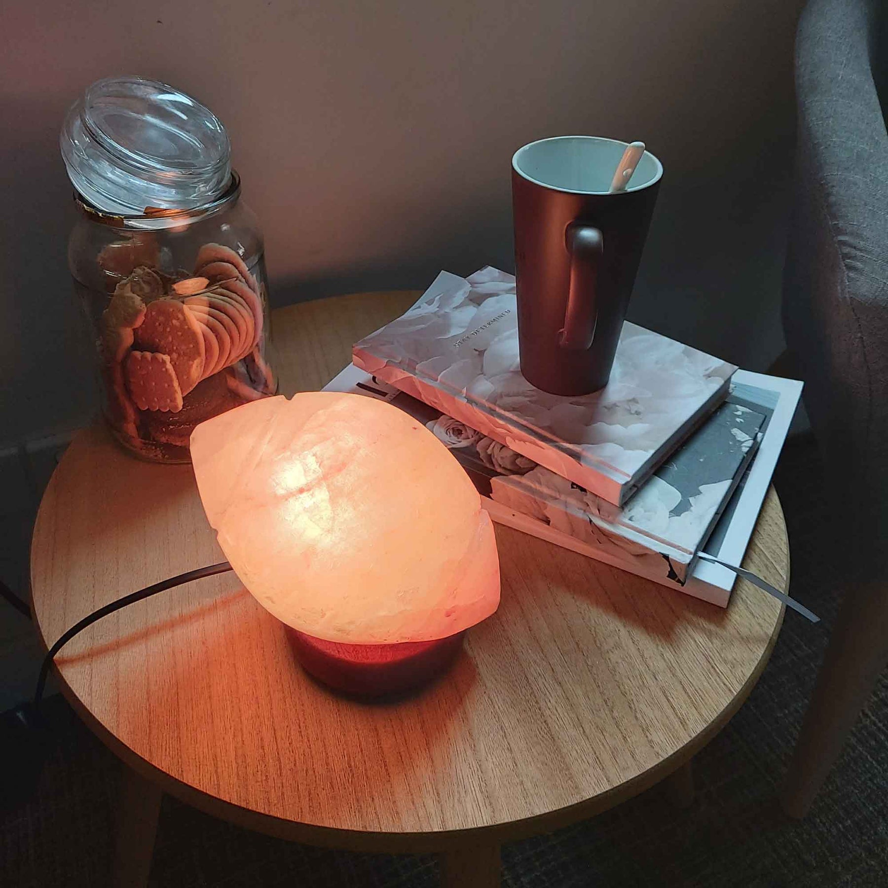 Himalayan Pink Salt Lamp 2.5kg Rugby Ball Shape with 12V Light Bulb - SuperSaverAU - view 2