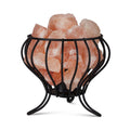 Premium Himalayan Pink Salt Lamp with Iron Bud Basket - 12W, 12V
