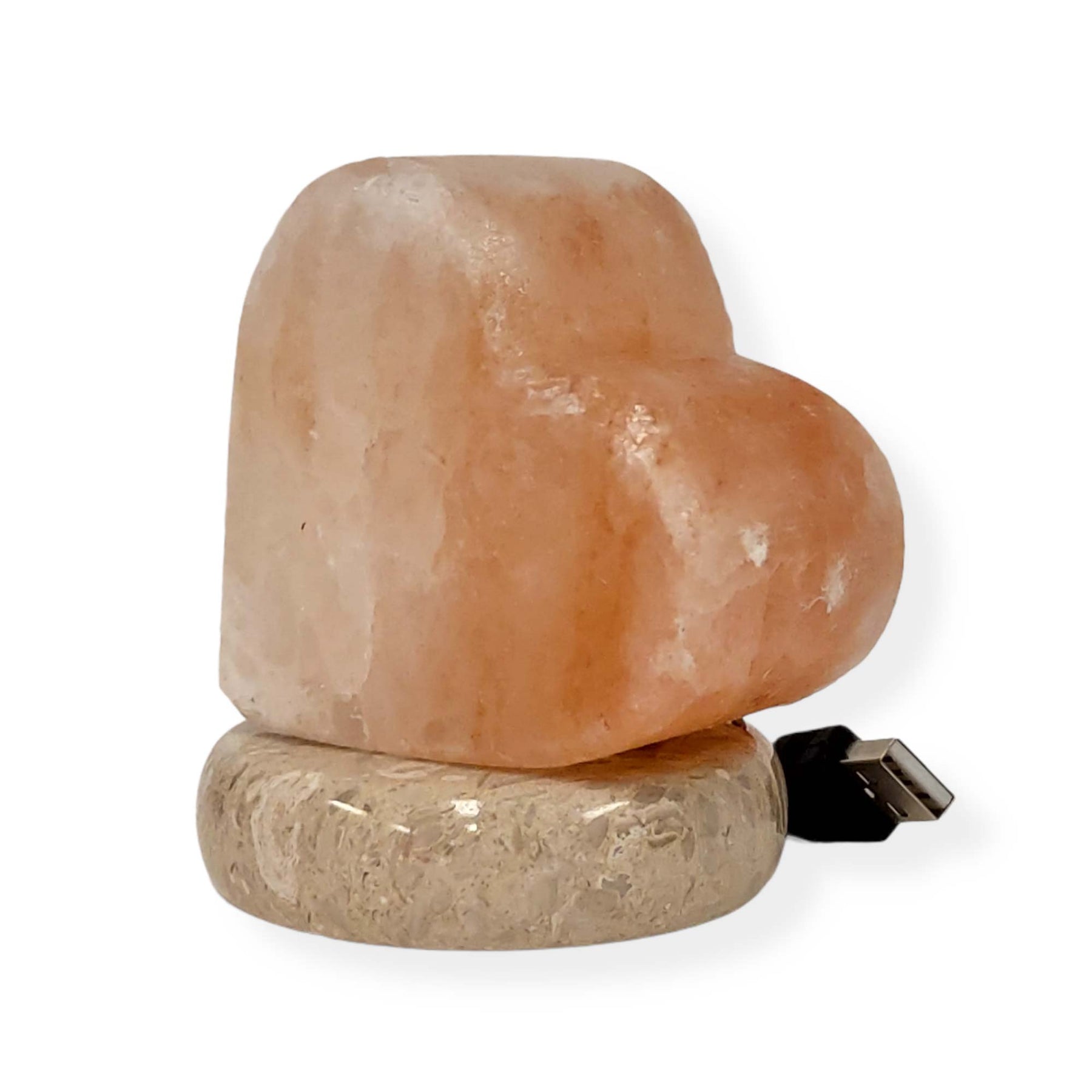 Himalayan Salt Collective USB Heart Shape Pink Salt Lamp 0.6 Kgs 8.5cm - SuperSaverAU - view 1
