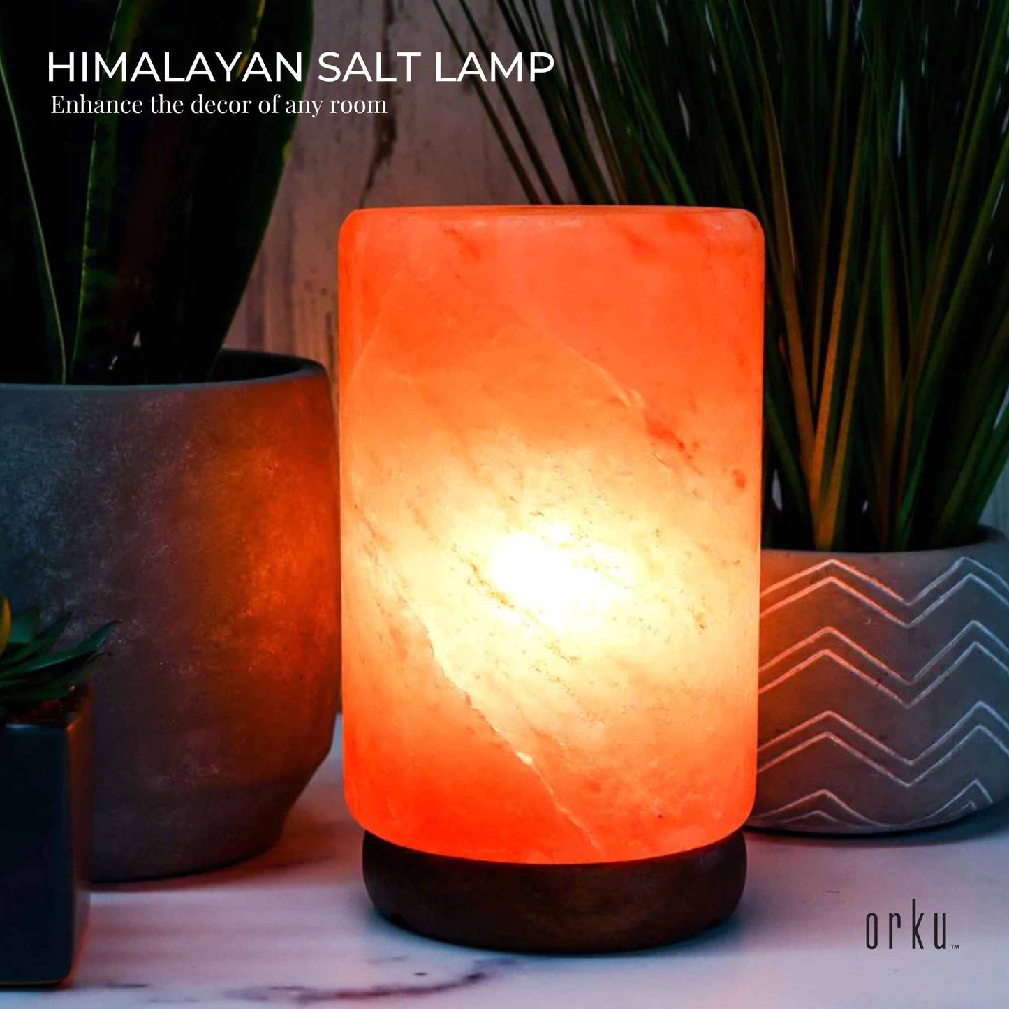 Himalayan Salt Collective USB Cylinder Pink Salt Lamp 1.5 Kgs 11cm LED Light
