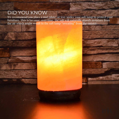 Himalayan Salt Collective USB Cylinder Pink Salt Lamp 1.5 Kgs 11cm LED Light