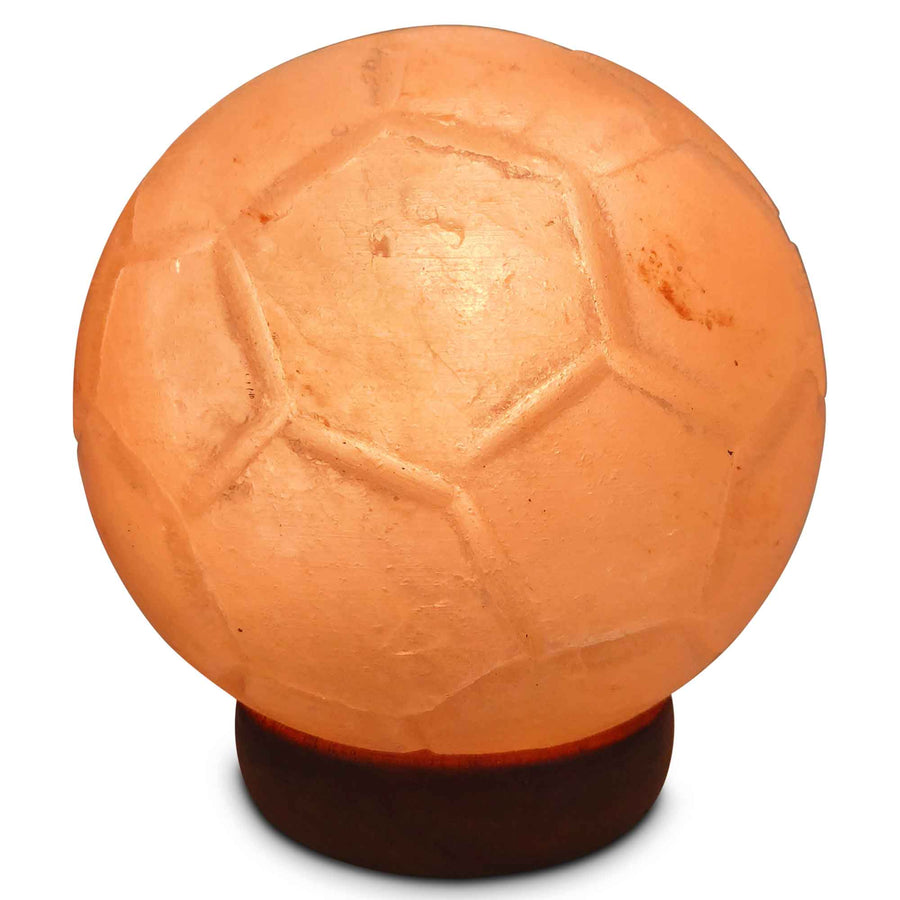 Himalayan Pink Salt Lamp 3.8-3.9kg Soccer Football Shape with 12V Bulb - SuperSaverAU - view 1