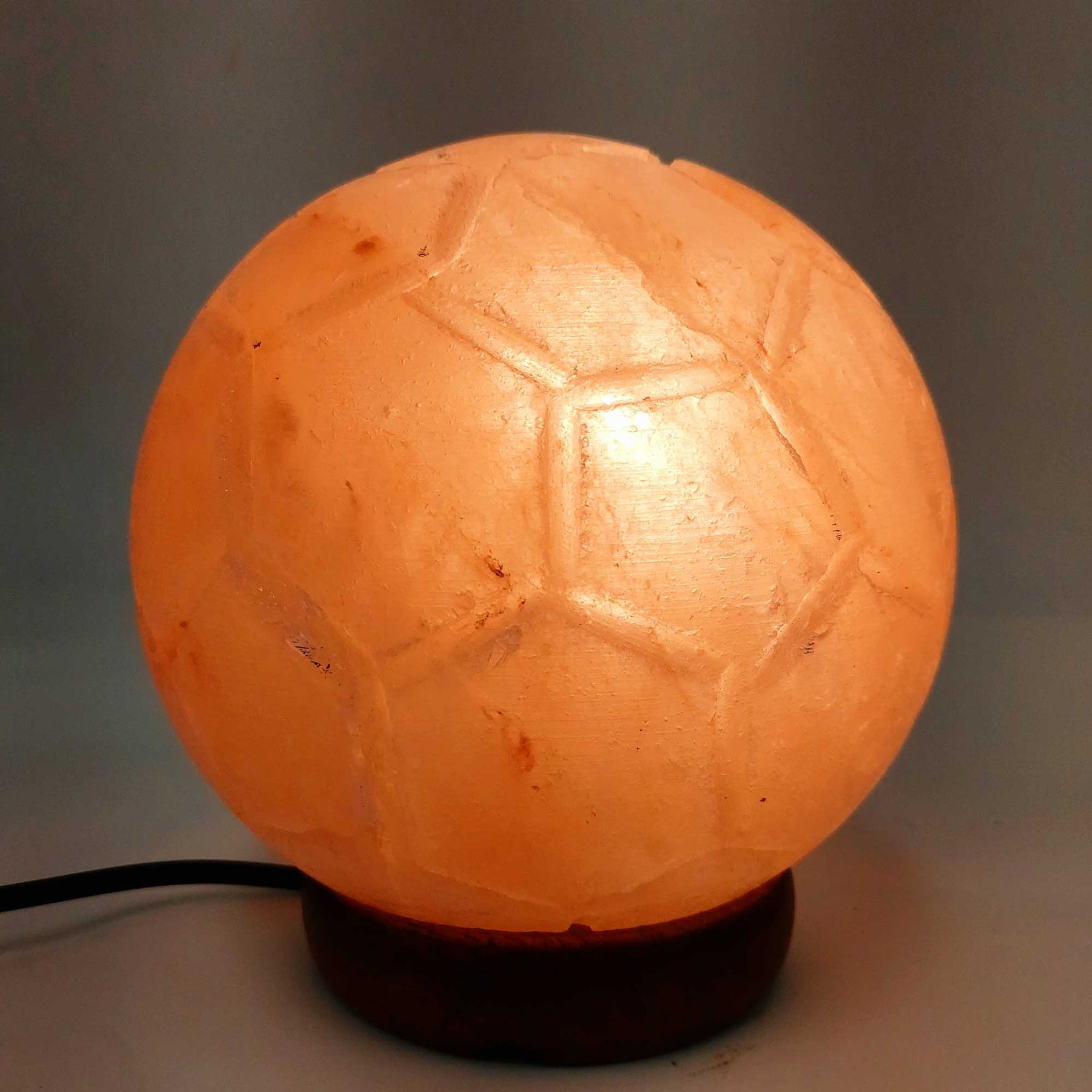 Himalayan Pink Salt Lamp 3.8-3.9kg Soccer Football Shape with 12V Bulb - SuperSaverAU - view 4