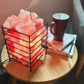 Premium Himalayan Pink Salt Lamp with Iron Basket & 12V Bulb - Rectangle