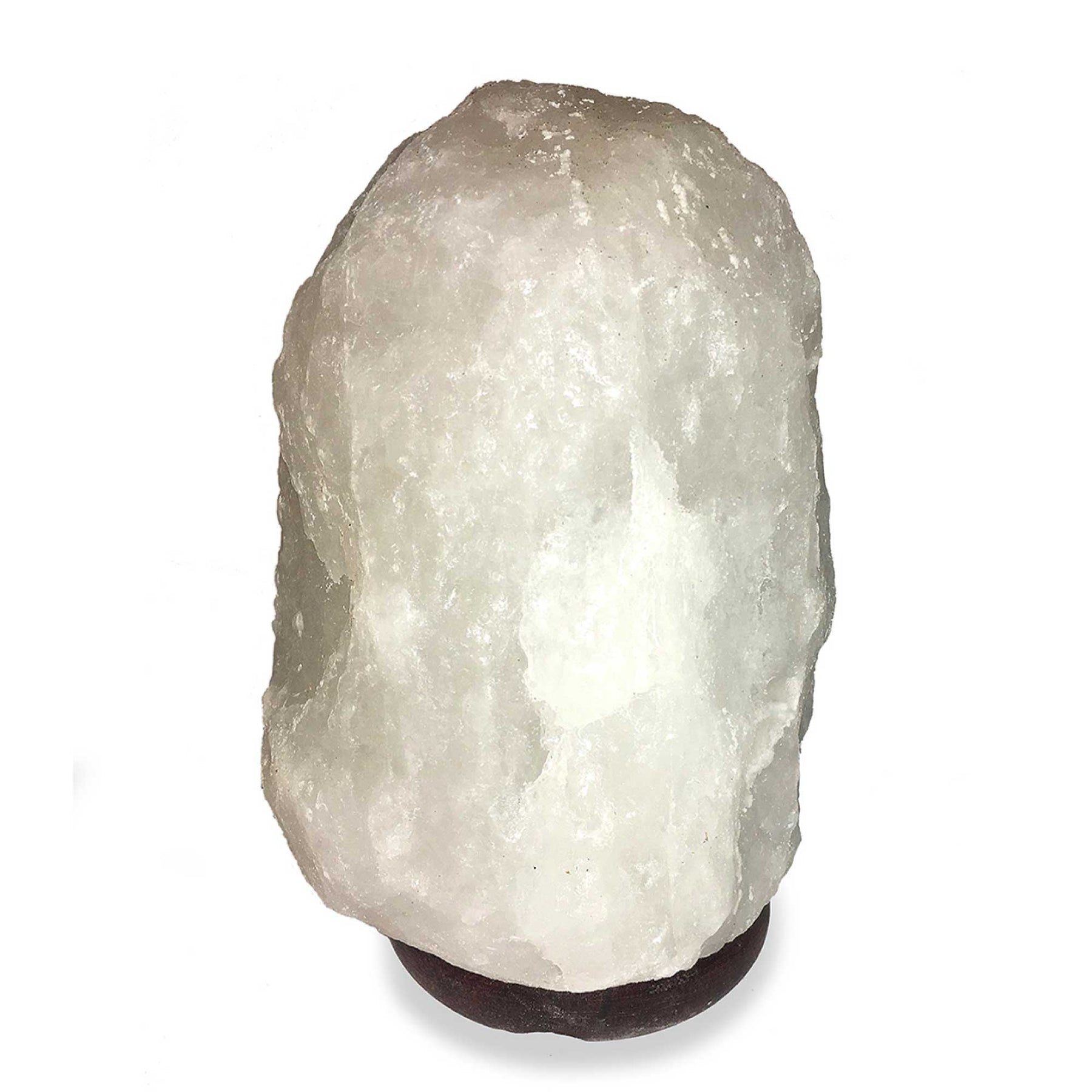 Himalayan White Salt Lamp 1-2kg Natural Shape with Wooden Base & 12V Bulb - SuperSaverAU - view 4
