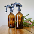 Premium Amber Glass Spray Bottles with Canyon Trigger - 500ml, 25 Pack