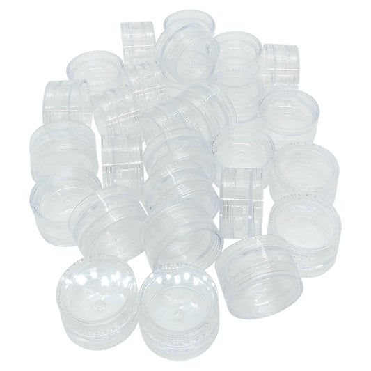 50x 3ml Clear Lip Balm Containers with Lids - Cosmetic Sample Jars