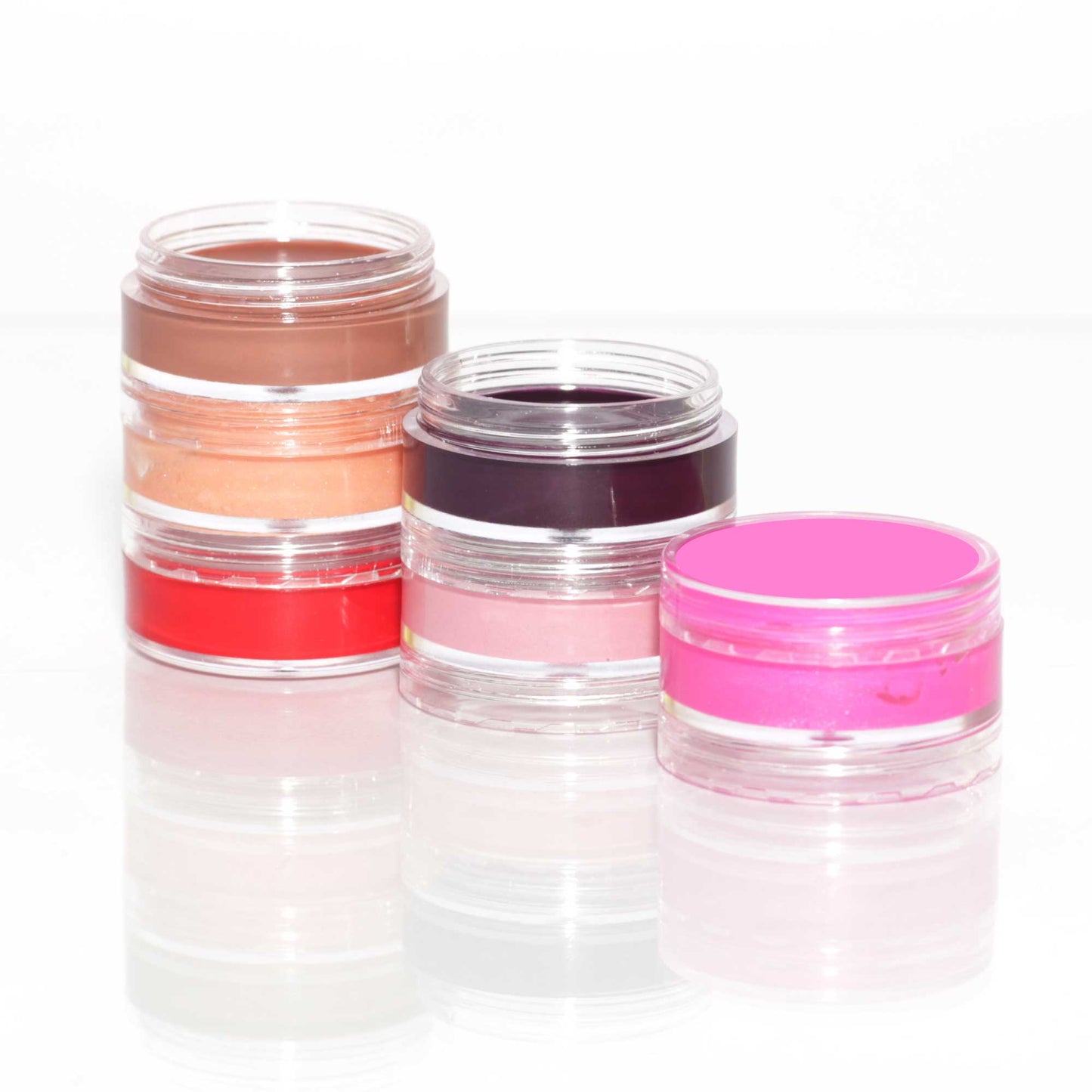 50x 3ml Clear Lip Balm Containers with Lids - Cosmetic Sample Jars
