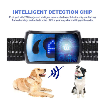 Dog Bark Collar - Vibration, Magnetic Charging, Waterproof, Smart Detection, Adjustable for 3-55kgs