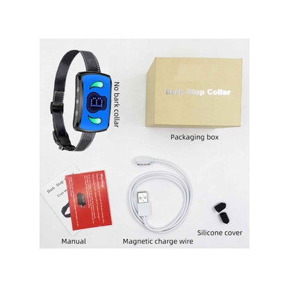Dog Bark Collar - Vibration, Magnetic Charging, Waterproof, Smart Detection, Adjustable for 3-55kgs