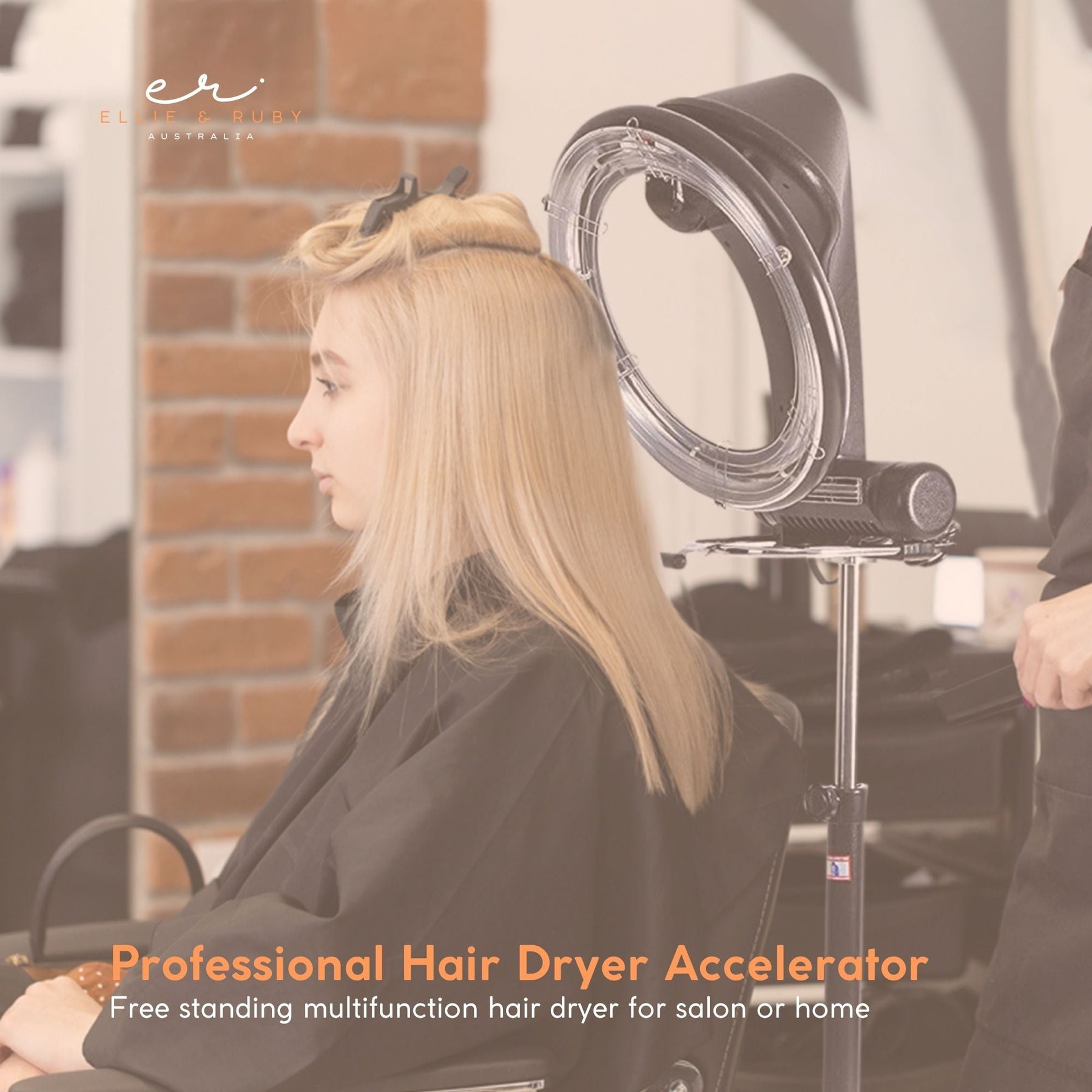 Ellie & Ruby Standing Hair Dryer Accelerator Colour 360 Rotating Halo Rolling - SuperSaverAU - view 1