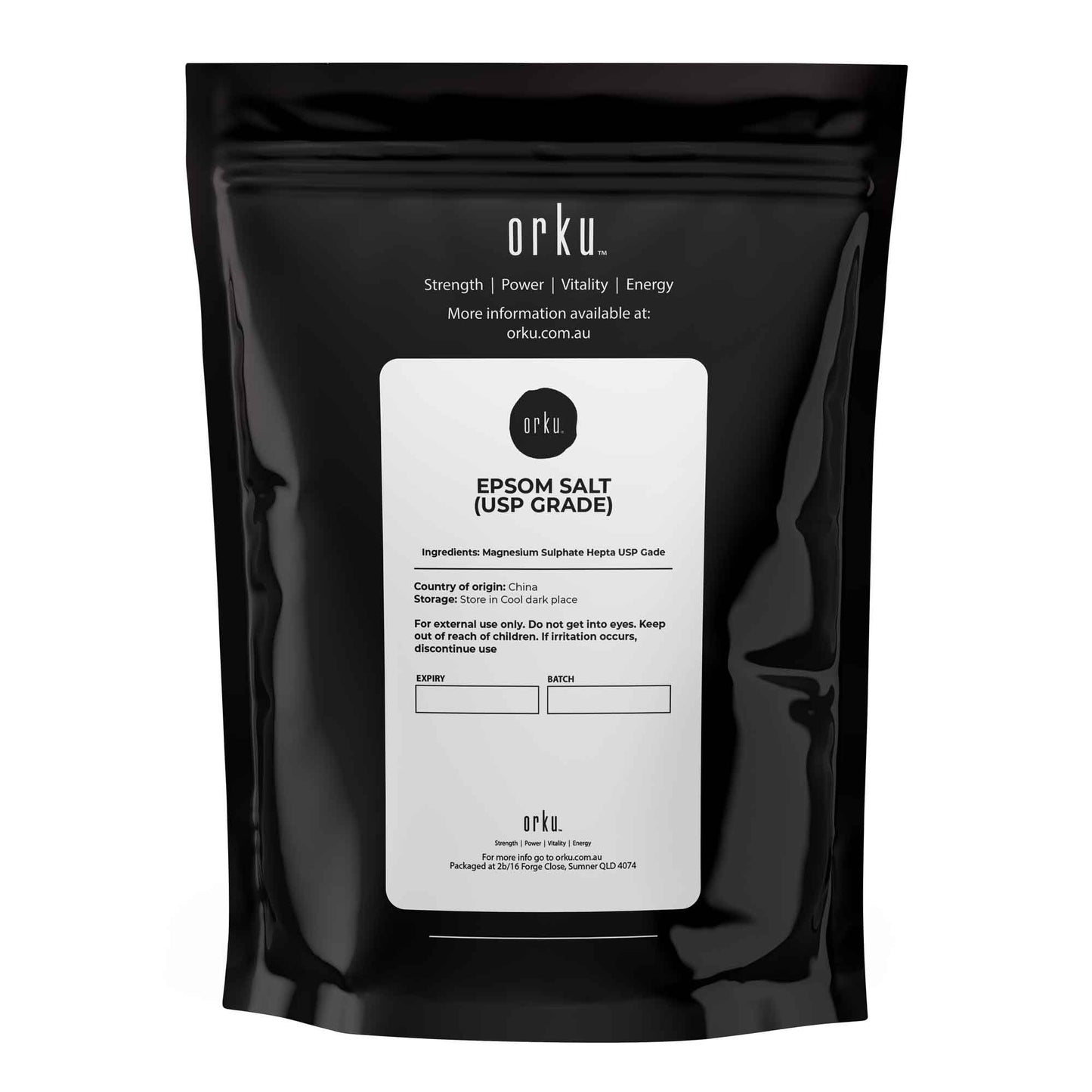 Orku 400g Epsom Salt - USP Grade Magnesium Sulfate Body Bath Salts