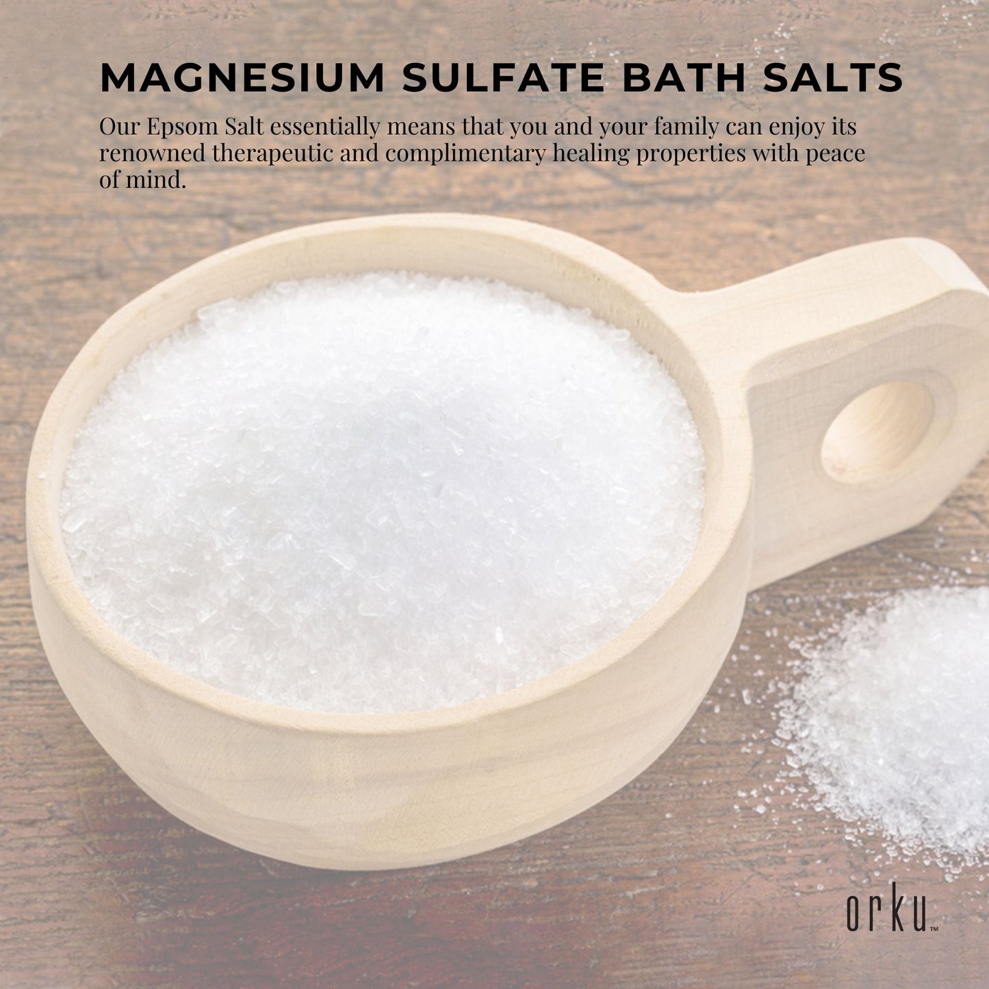 Orku 5Kg Epsom Salt - USP Grade Magnesium Sulfate Body Bath Salts