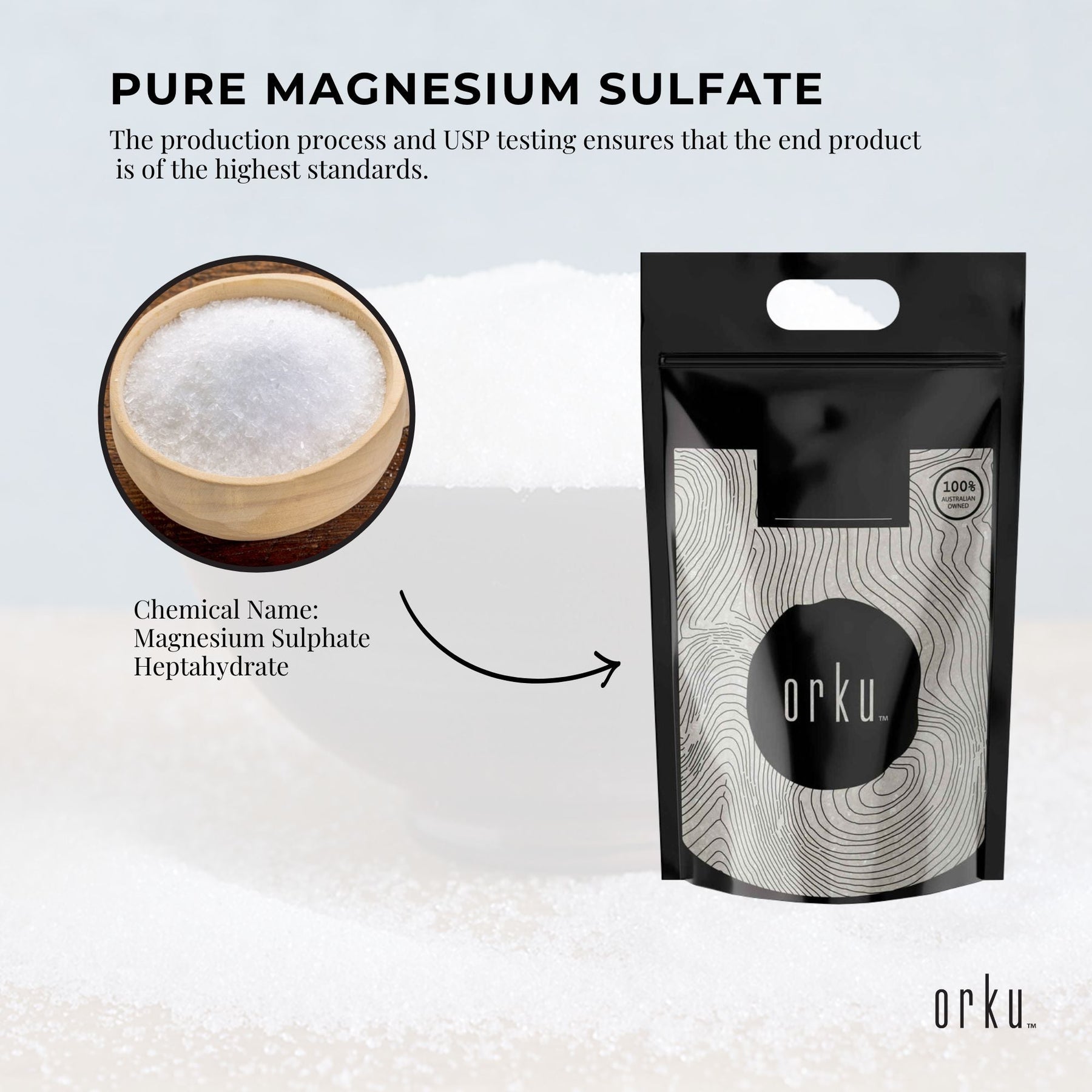 Orku 10Kg Epsom Salt - USP Grade Magnesium Sulfate Body Bath Salts - SuperSaverAU - view 3