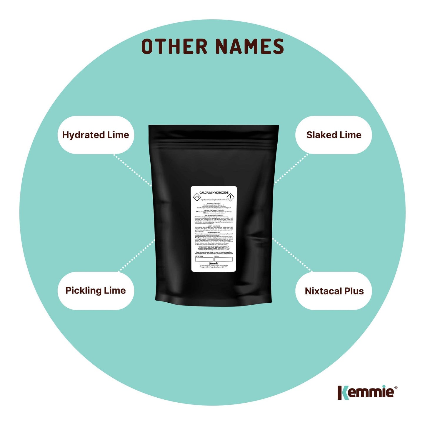 100g Food Grade Calcium Hydroxide Powder - FCC Hydrated Slaked Pickling Lime