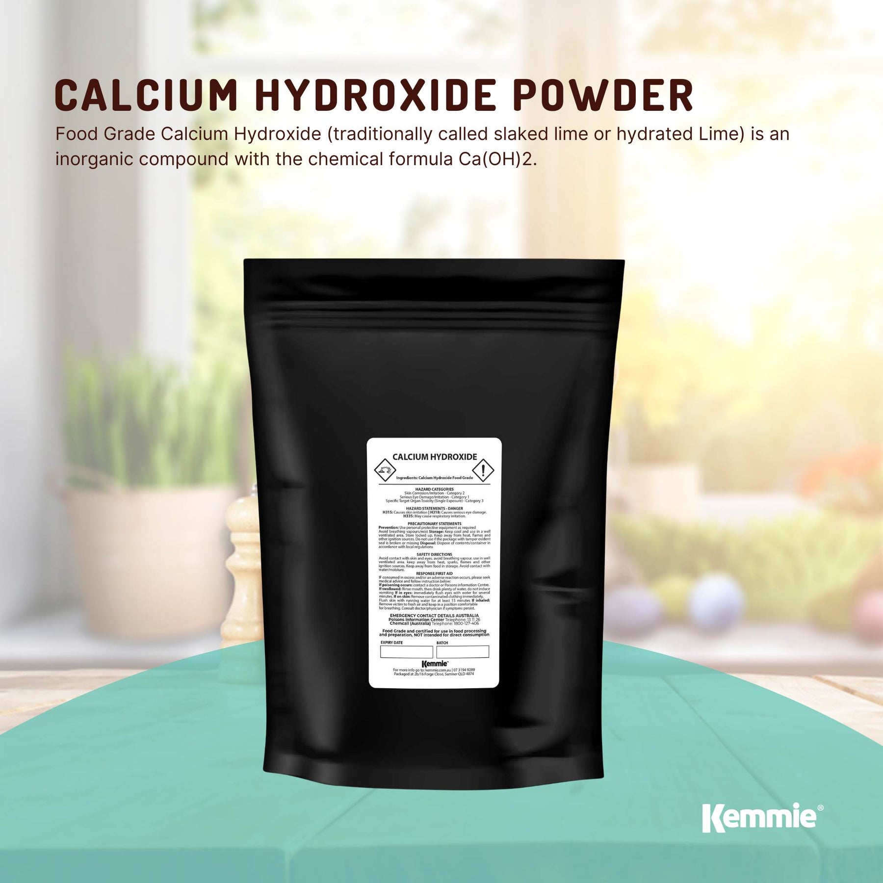 400g Food Grade Calcium Hydroxide Powder - FCC Hydrated Slaked Pickling Lime - SuperSaverAU - view 2