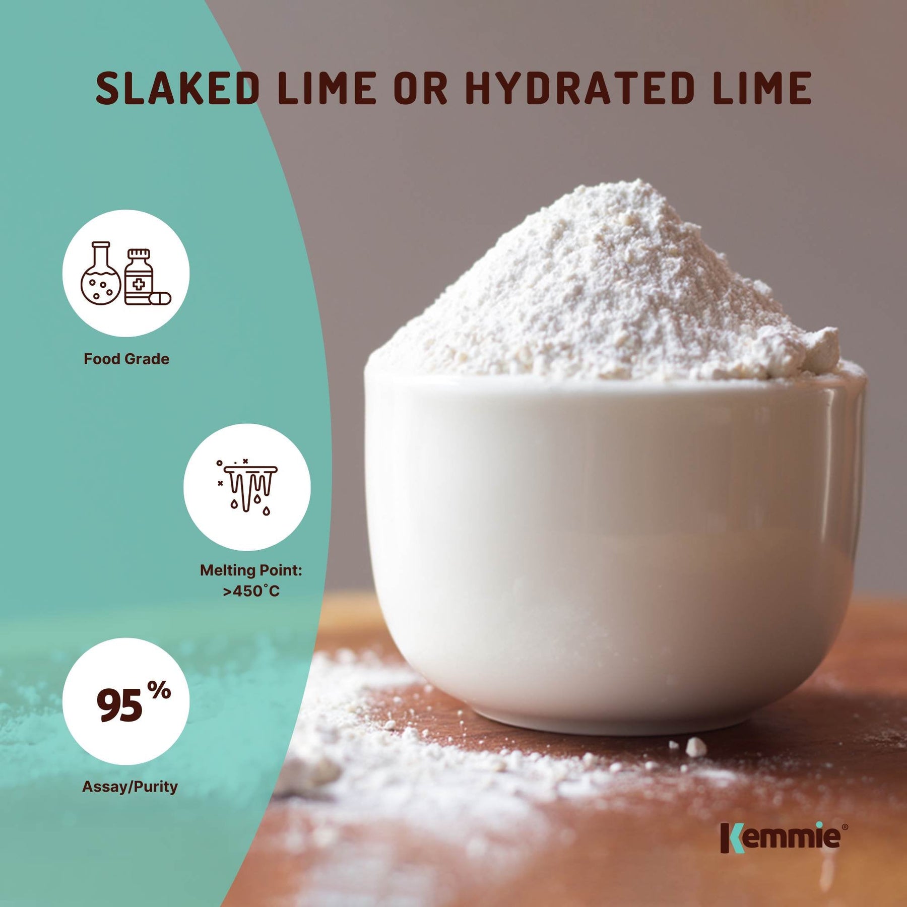 1Kg Food Grade Calcium Hydroxide Powder - FCC Hydrated Slaked Pickling Lime - SuperSaverAU - view 3