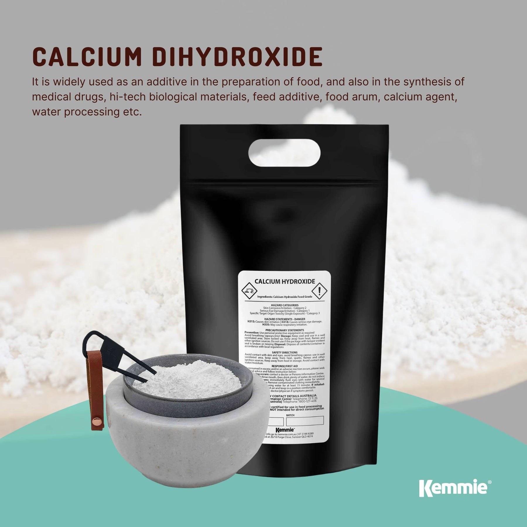 Food Grade 5Kg Calcium Hydroxide Powder FCC Hydrated Slaked Pickling Lime - SuperSaverAU - view 5