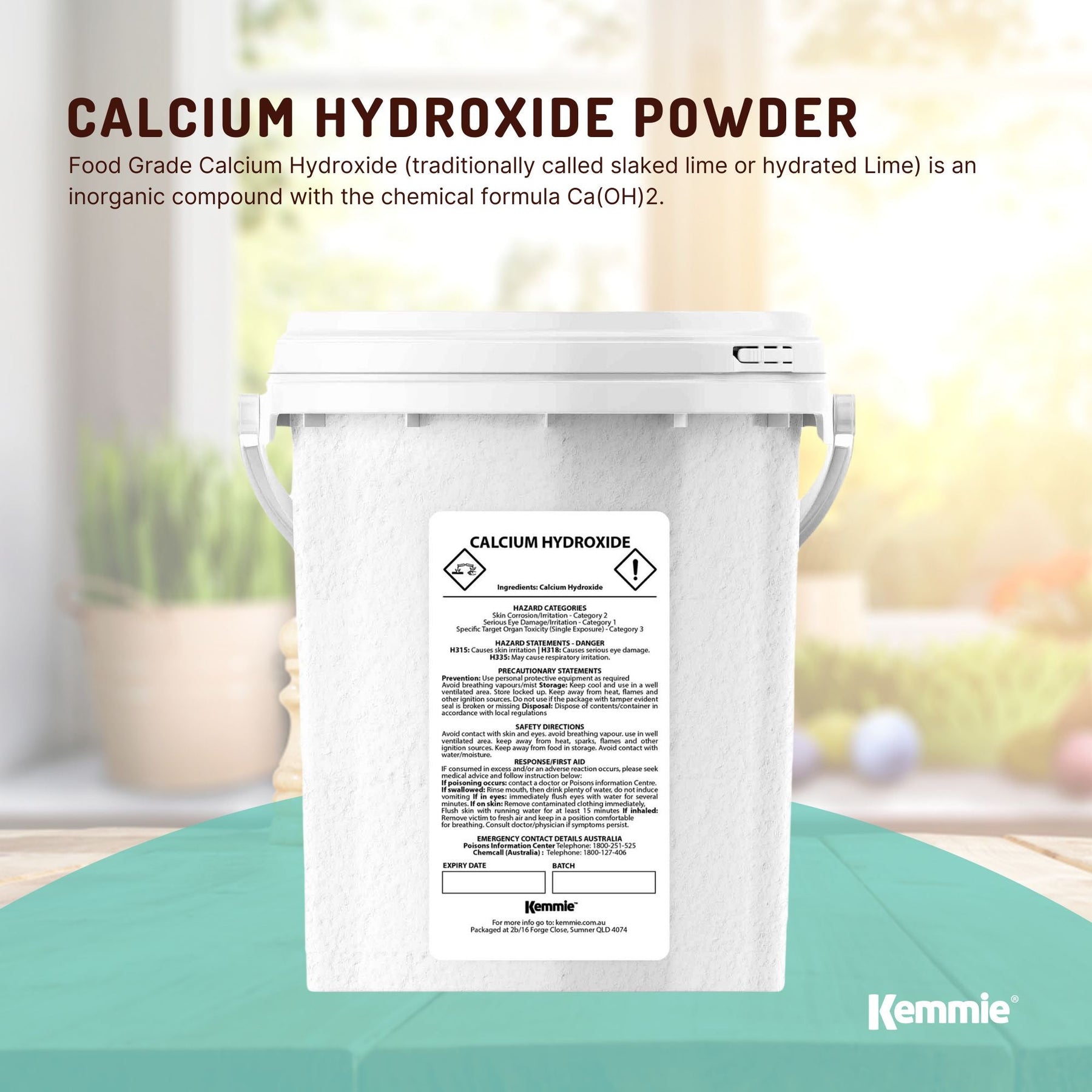 600g Food Grade Calcium Hydroxide Powder Tub FCC Hydrated Slaked Pickling Lime - SuperSaverAU - view 2