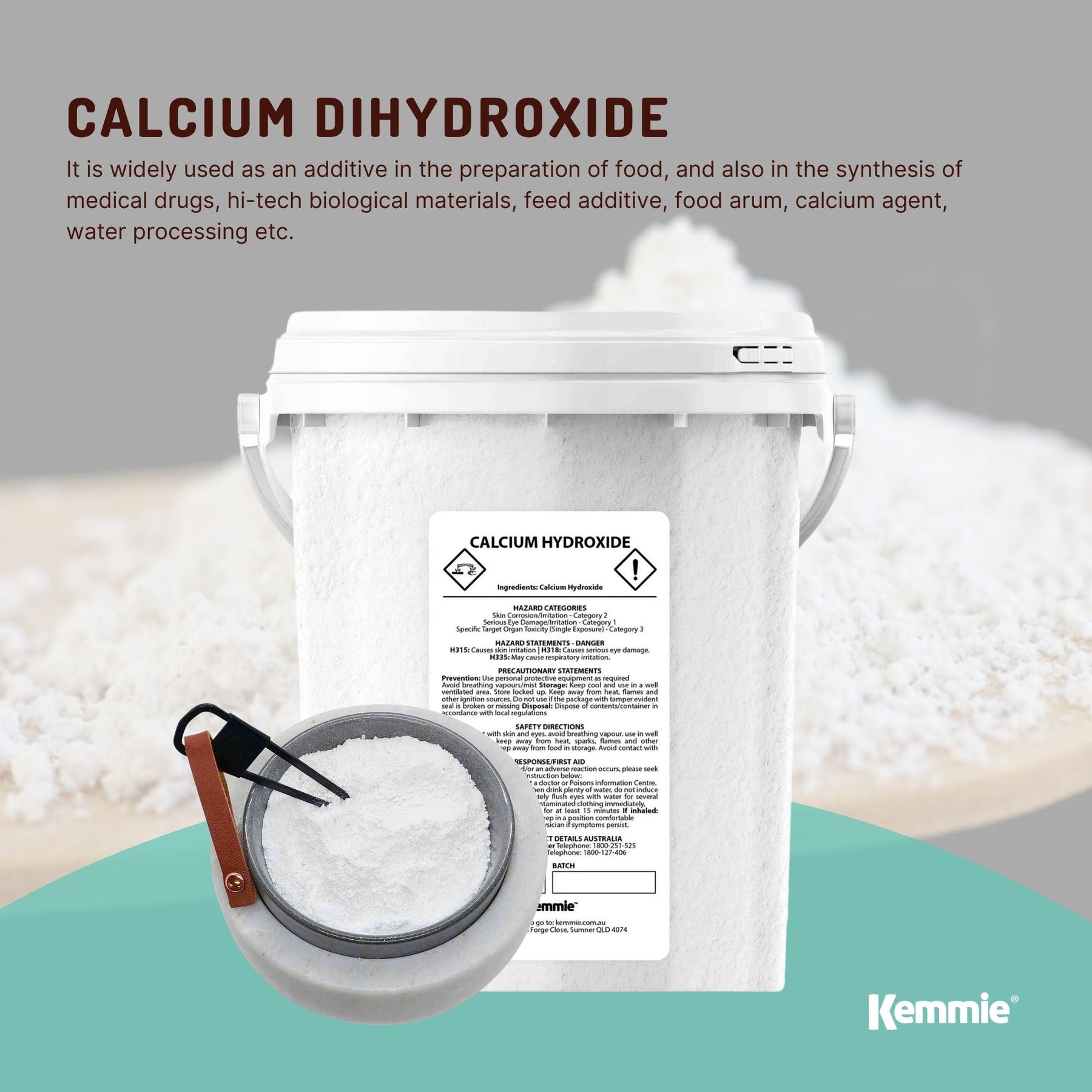 600g Food Grade Calcium Hydroxide Powder Tub FCC Hydrated Slaked Pickling Lime - SuperSaverAU - view 5