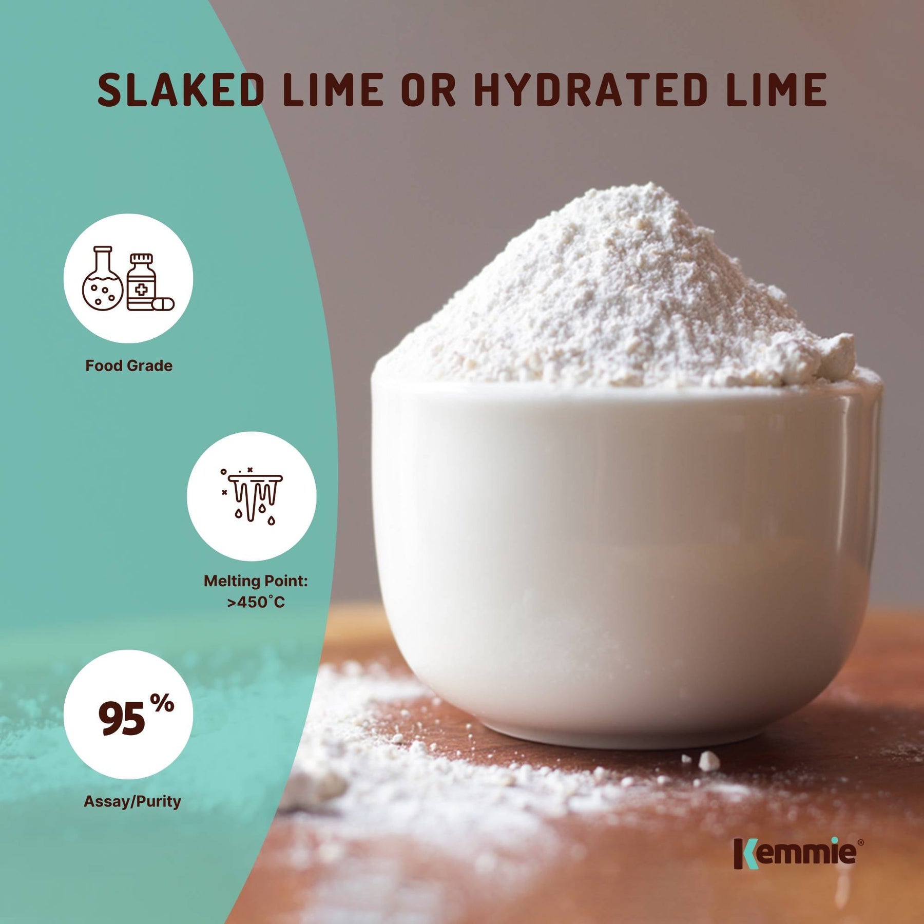 2.5kg Calcium Hydroxide Powder Tub Food Grade FCC Hydrated Slaked Pickling Lime - SuperSaverAU - view 3
