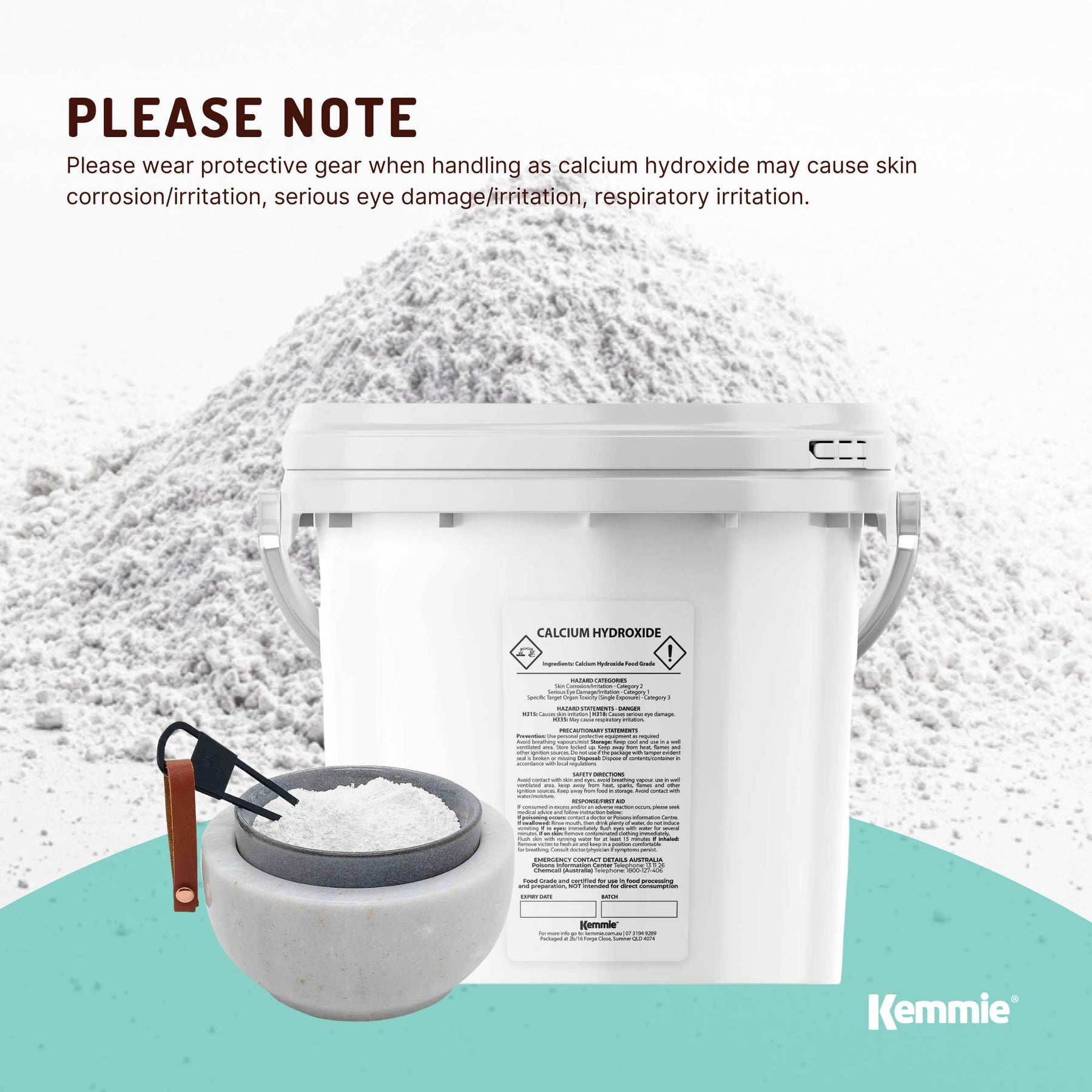 2.5kg Calcium Hydroxide Powder Tub Food Grade FCC Hydrated Slaked Pickling Lime - SuperSaverAU - view 4
