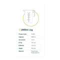 Premium Pro-Jug Food Grade Measuring Jugs – 2L Clear 10 Pack