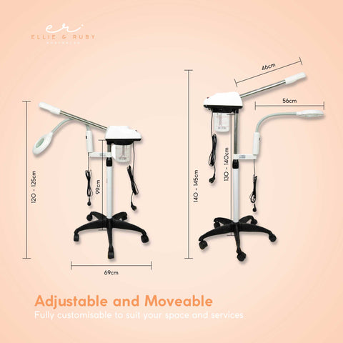 Ellie & Ruby 2-in-1 Facial Steamer with 2.5x Magnifying Lamp Adjustable Height - SuperSaverAU - view 2