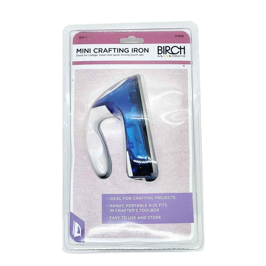 Birch Mini Crafting Iron Blue, Portable 11x7cm for Travel & Craft Projects - SuperSaverAU - view 1