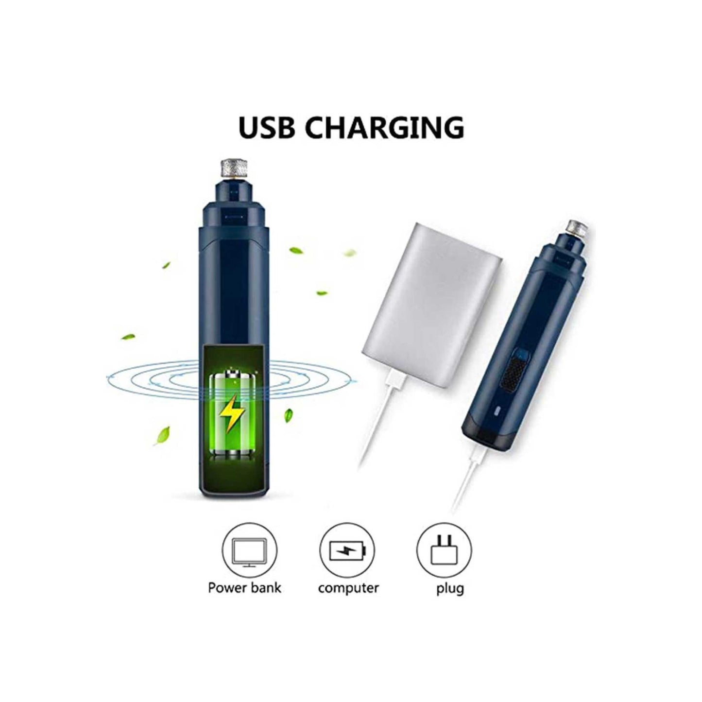 Professional Pet Nail Grinder Electric Trimmer 2-Speed Rechargeable Claw Filer