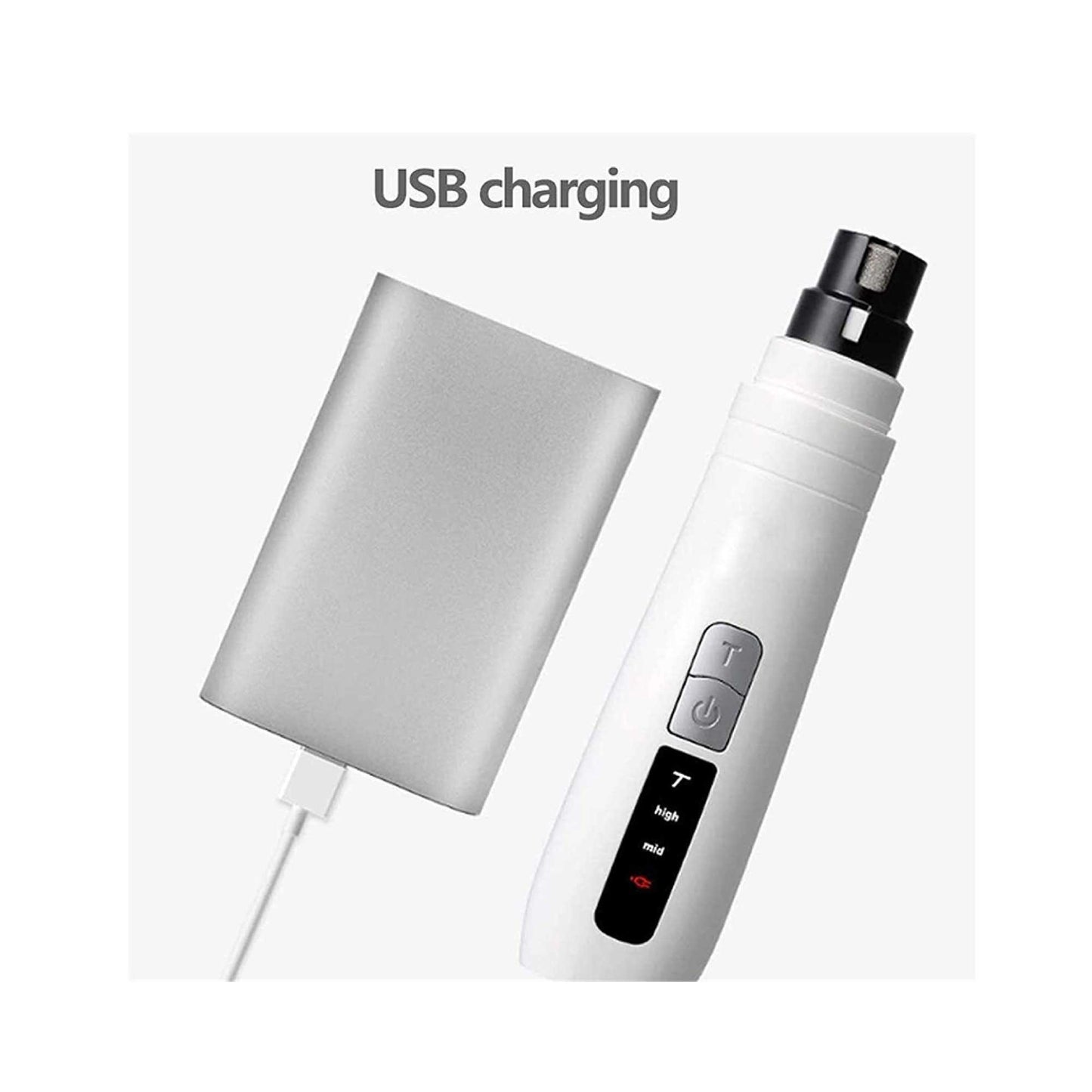 Professional Pet Nail Grinder Electric Trimmer USB Rechargeable 8hrs Cordless