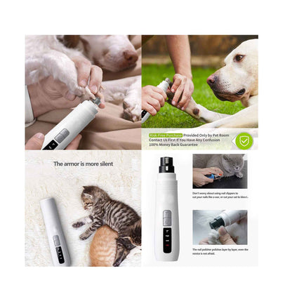 Professional Pet Nail Grinder Electric Trimmer USB Rechargeable 8hrs Cordless