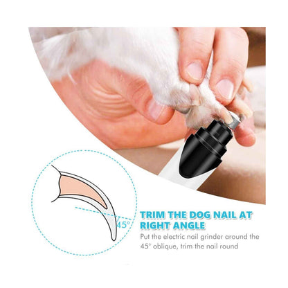 Pet Nail Grinder Electric Trimmer Rechargeable Clipper for Dogs & Cats - 3 Ports, Low Noise