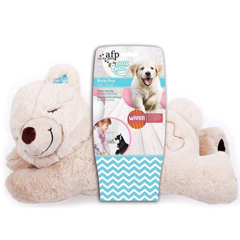 All For Paws Comfort Warm Bear 38x20x18cm Puppy Sleep Aid Plush Toy - SuperSaverAU - view 1