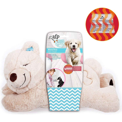 All For Paws Comfort Warm Bear 38x20x18cm Puppy Sleep Aid Plush Toy
