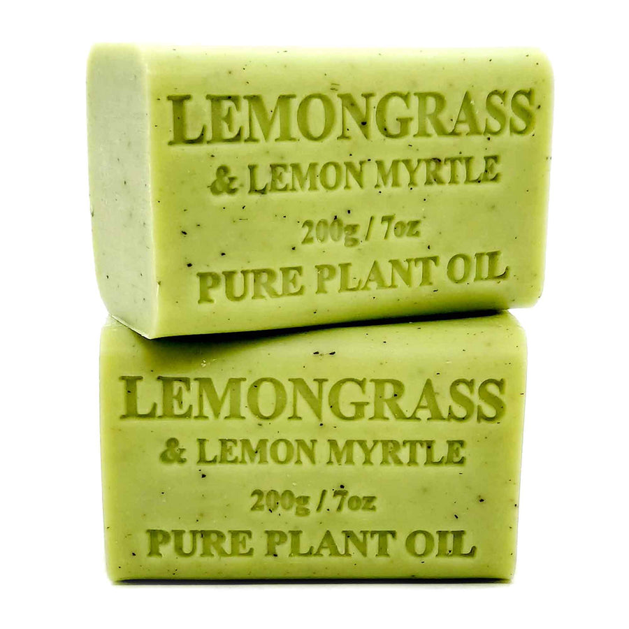 2-Pack 200g Lemongrass Lemon Myrtle Plant Oil Soap Bars Pure Vegetable Base Australia - SuperSaverAU - view 1