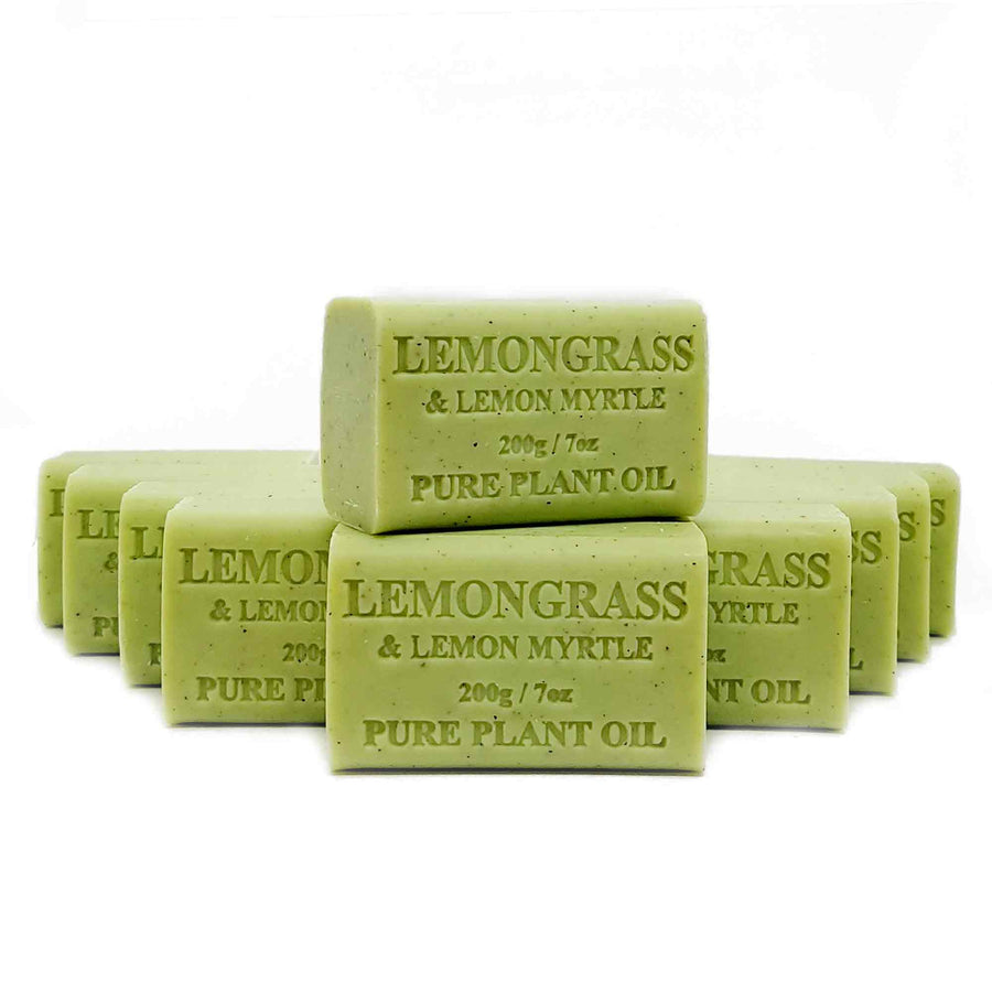 Premium Australian Plant Oil Soap Bars 200g 10 Pack Lemongrass Lemon Myrtle