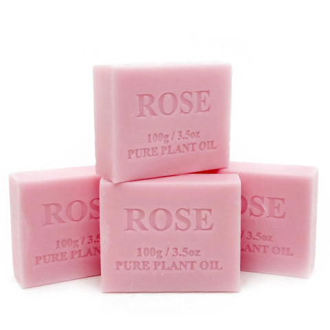 4-Pack Rose Scented Pure Plant Oil Soap Bars 100g Natural Vegetable Base Australia - SuperSaverAU - view 1