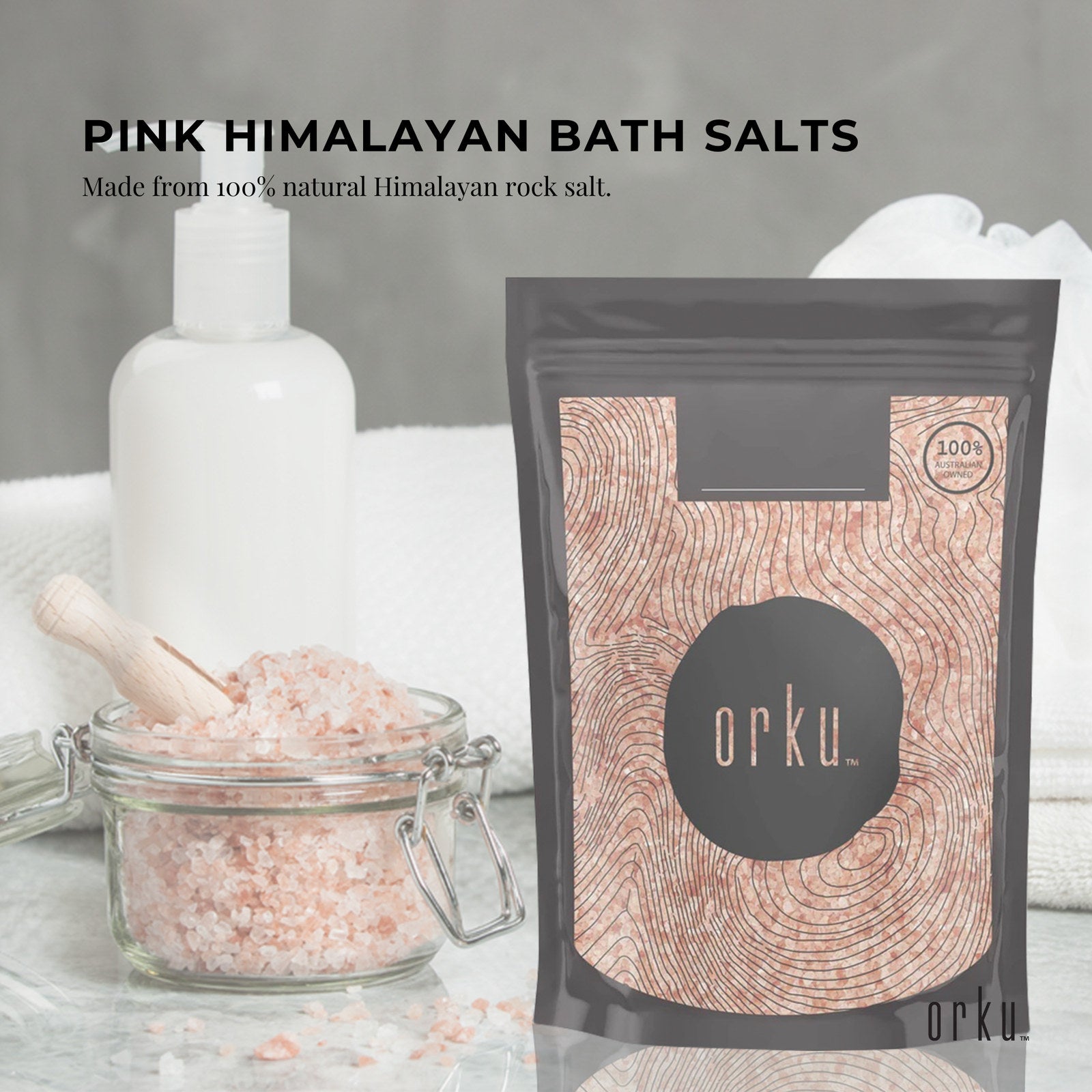 200g Pink Himalayan Bath Salts - Natural Crystal Rocks - Spa Therapy Body Scrub - SuperSaverAU - view 2