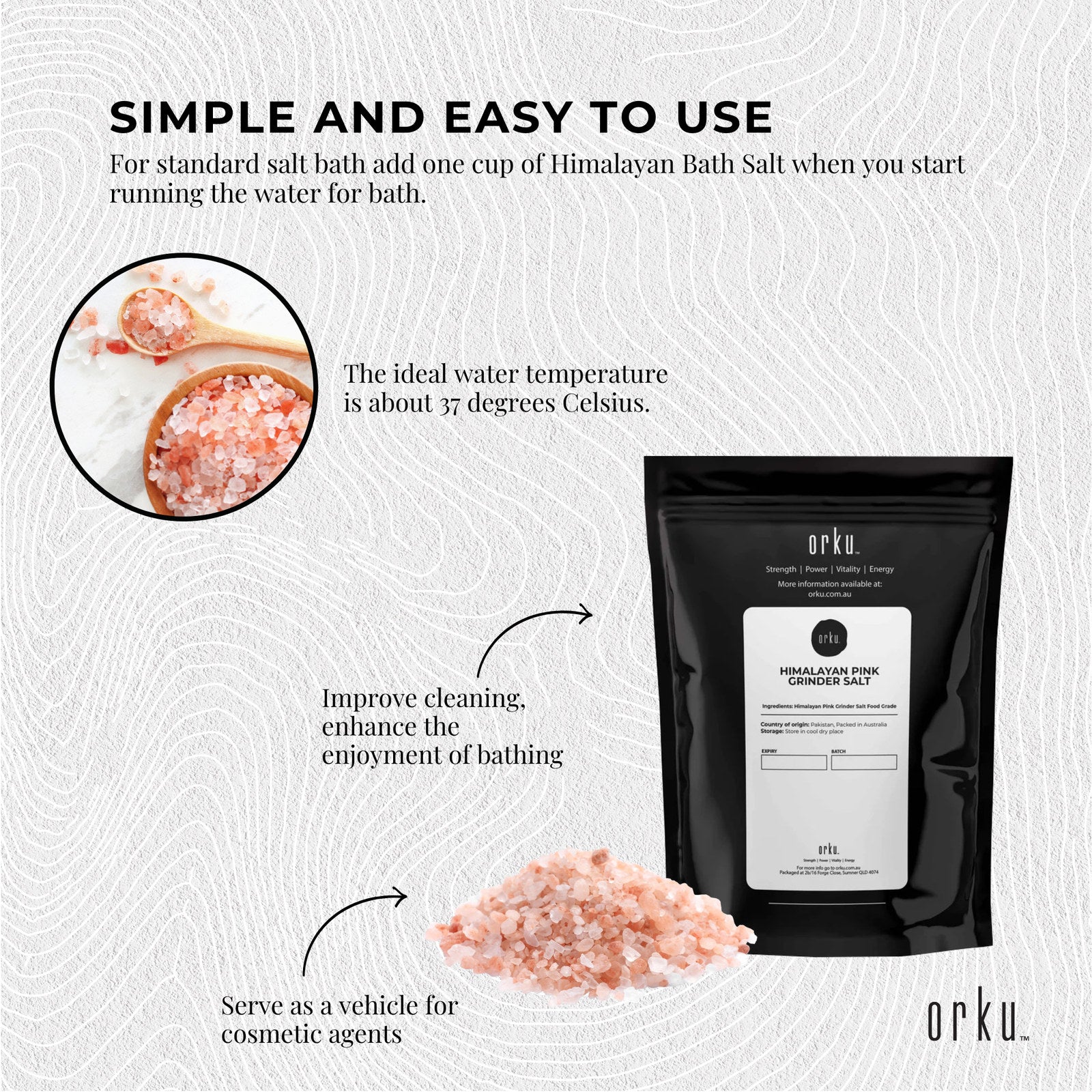 500g Pink Himalayan Bath Salts - Natural Crystal Rocks - Spa Therapy Body Scrub - SuperSaverAU - view 6