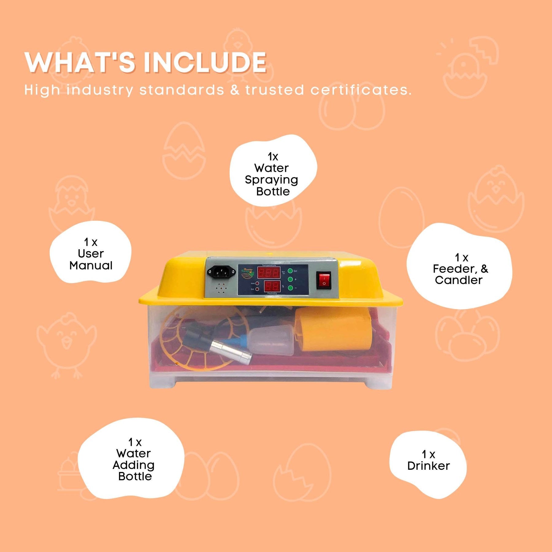 Electric 24 Egg Incubator with Accessories, Auto Turning, Digital Display - SuperSaverAU - view 9